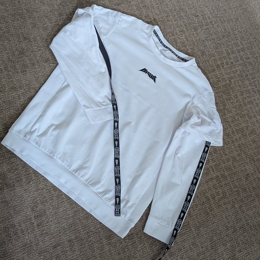 White Long Sleeve Shirt with Logo
